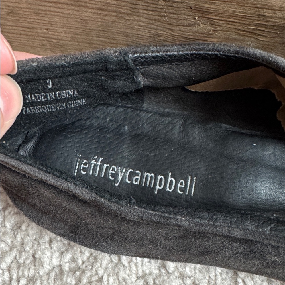 Jeffrey Campbell 'Prieto' Open Oxford Suede Grey Brown Low Heeled Flats sz 9 - Picture 8 of 8